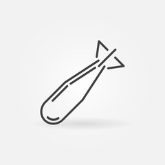 Aerial bomb vector concept thin line simple icon or sign