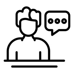 Discussion management icon. Outline discussion management vector icon for web design isolated on white background