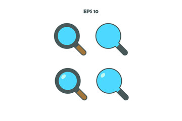 Magnifying glass icon set, searching