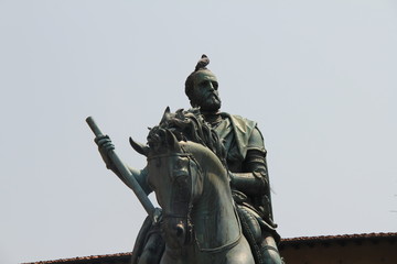 Fototapeta na wymiar Equestrian Monument of Cosimo I - Close View