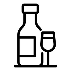 Alcohol bottle icon. Outline alcohol bottle vector icon for web design isolated on white background
