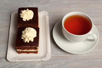 Cream Pie. Chocolate Sponge Cake filled with whipped cream.