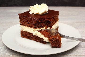 Cream Pie. Chocolate Sponge Cake filled with whipped cream.