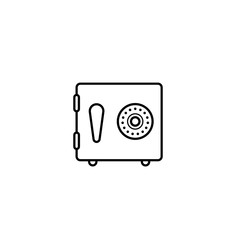Money safe thin line vector icon
