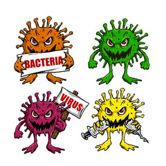 Fototapeta premium vector set of virus mascot design