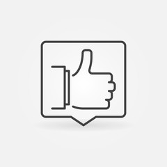 Thumbs Up in Speech Bubble vector Social Media outline concept icon or sign