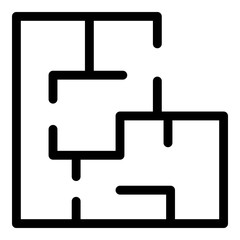 Obraz premium Apartment modern plan icon. Outline apartment modern plan vector icon for web design isolated on white background