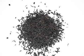 Large leaf tea on white background