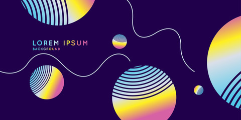 Trendy abstract background. Composition of amorphous lines and geometric forms.