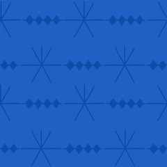 Simple abstract pattern of the blue colored ethnic elements