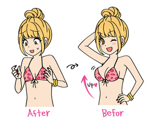 バストアップ　ビフォーアフター