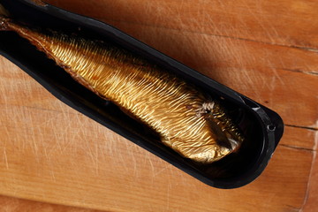 Smoked Mackerel in disposable plastic box