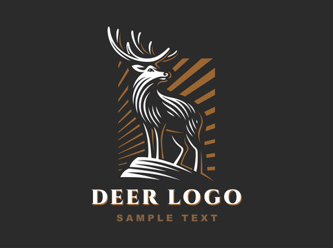 Vintage Emblem with Deer for Your Business