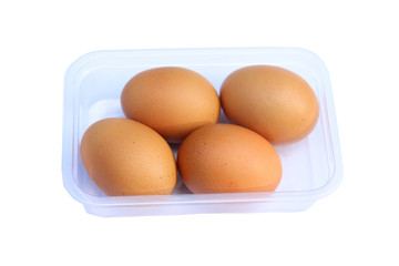 eggs in box isolated on white