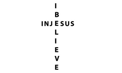 I believe in Jesus, Christian Faith, typography for print or use as poster, card, flyer or T Shirt