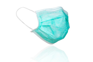 Medical mask isolated on white background for protection against flu and Corona virus, or Covid-19, is spreading all over the world, With clipping path