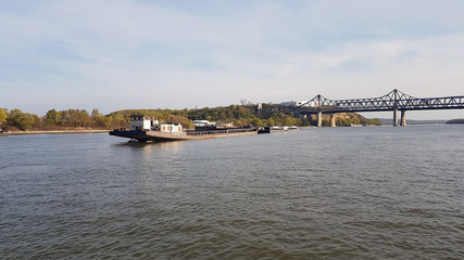 transport vessel on the Danube river