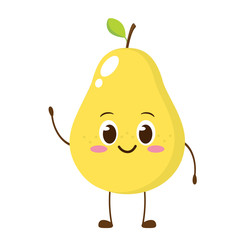 Cute happy smiling pear character