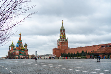 Red Square in Moscow in cloudy weather