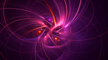 3D rendering abstract colorful fractal light background