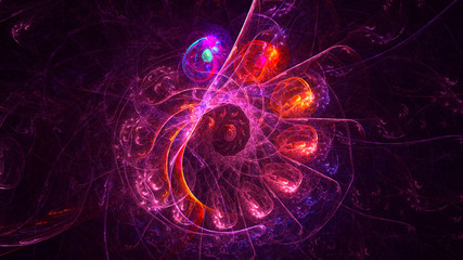 3D rendering abstract colorful fractal light background