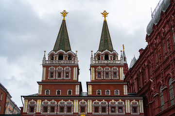 Fototapeta na wymiar Sunday gates on Red Square in Moscow