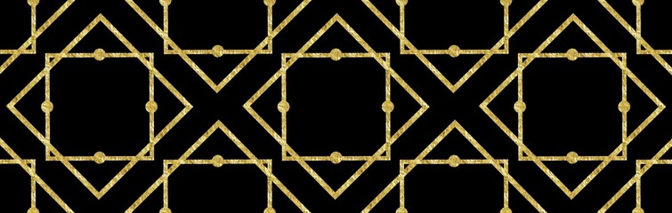 Gold And Black Seamless Banner