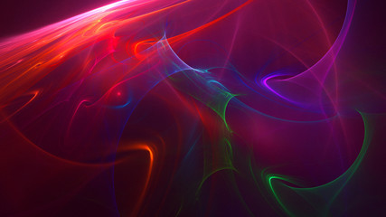 3D rendering abstract colorful fractal light background