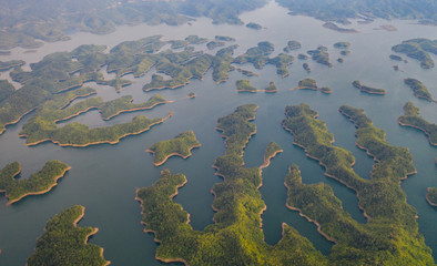 Aerial view of Ta Dung lake or Dong Nai 3 lake.