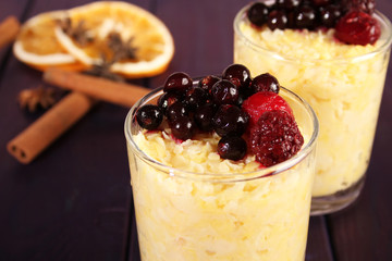 Healthy breakfast with cereal and berries