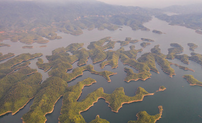 Aerial view of Ta Dung lake or Dong Nai 3 lake.