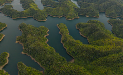 Aerial view of Ta Dung lake or Dong Nai 3 lake.