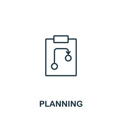 Planning icon from teamwork collection. Simple line element Planning symbol for templates, web design and infographics