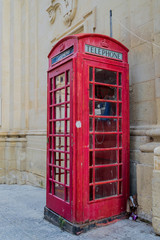 Telephone booth in the capital
