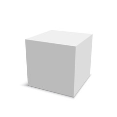 White cube. Box. Vector illustration.