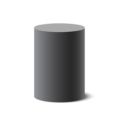Black cylinder. Round box. Barrel. Vector illustration.