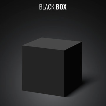 Black cube. Box. Vector illustration.
