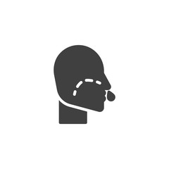 Runny nose vector icon. filled flat sign for mobile concept and web design. Coronavirus symptom, runny nose glyph icon. Symbol, logo illustration. Vector graphics