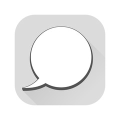 Speech bubble. Blank icon on gray background