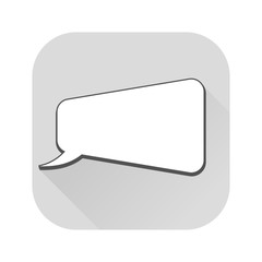 Speech bubble. Blank icon on gray background