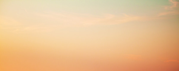 Colorful tropical sky at sunset, panoramic photo