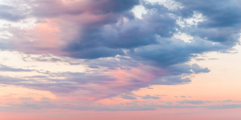 Naklejka na ściany i meble Colorful cloudy sky at sunset, natural background
