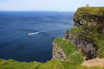 Burren (Ireland), - July 20, 2016: Cliffs of Moher, Burren region, Co. Clare, Ireland