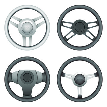 Steering wheel set vector design illustration isolated on white background