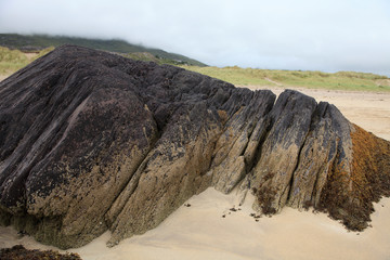 Connemara (Ireland), - July 25, 2016: A rock in Connemara beach, Co. Galway, Ireland