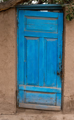 Fototapeta na wymiar Khiva House Blue Door Uzbekistan