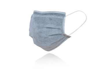 Medical mask isolated on white background for protection against flu and Corona virus, or Covid-19, is spreading all over the world, With clipping path