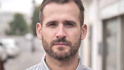 Fototapeta premium Close up of Beard Casual Man, Outdoor
