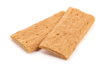 Tasty crispbread, isolated on white background
