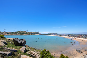 Blue sky and sea on the island